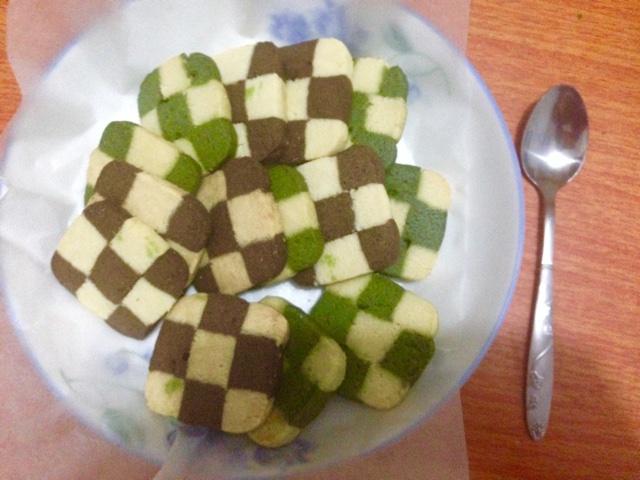 香草抹茶饼干（棋盘饼干