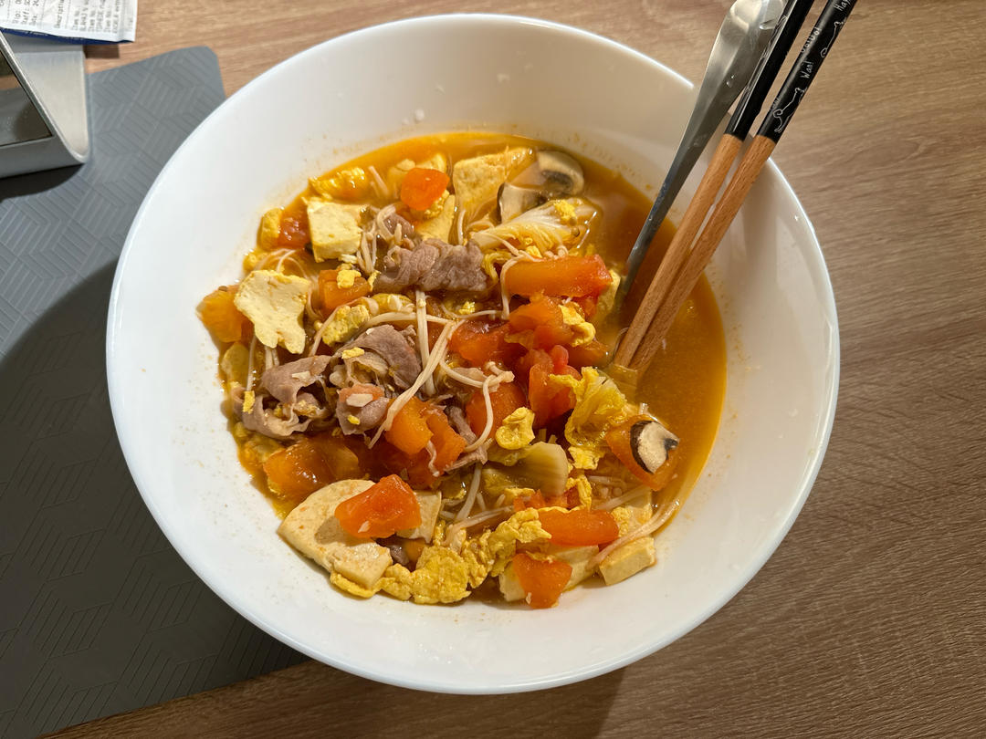 减脂餐—番茄金针菇焖豆腐