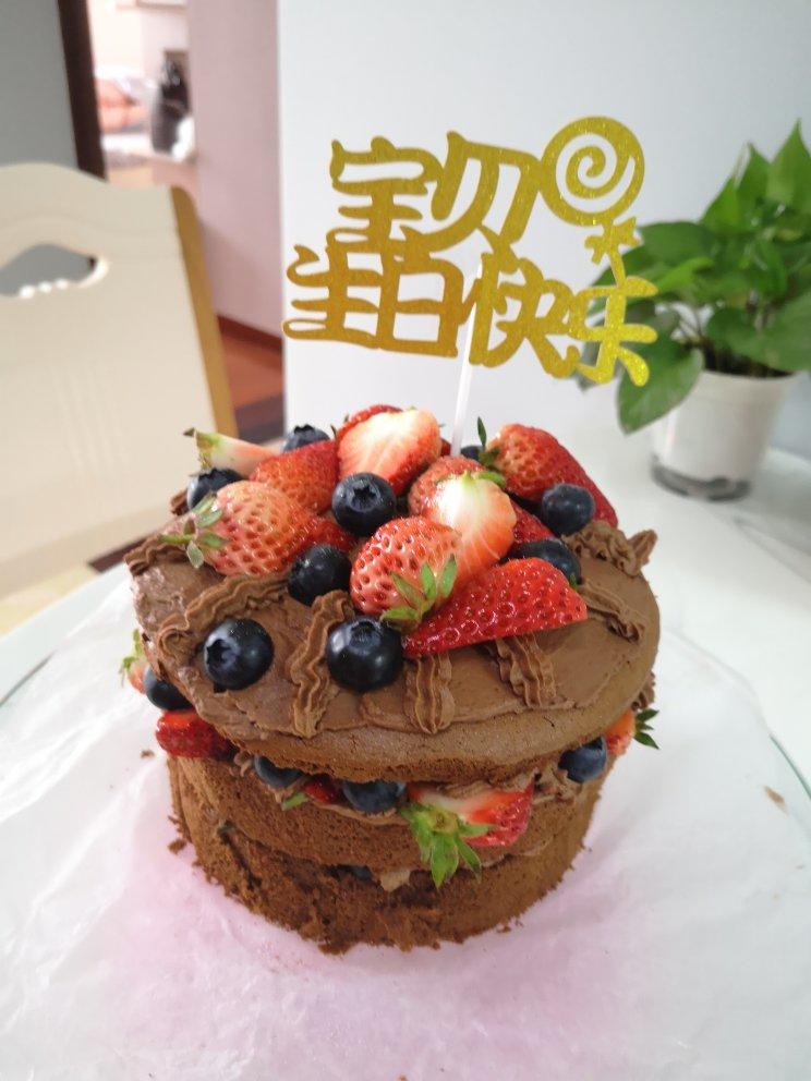 超详细 奶油巧克力生日裸蛋糕