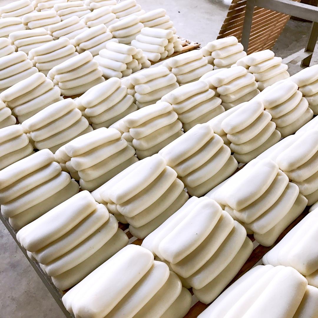 绿色棉毛裤略做的自制小年糕