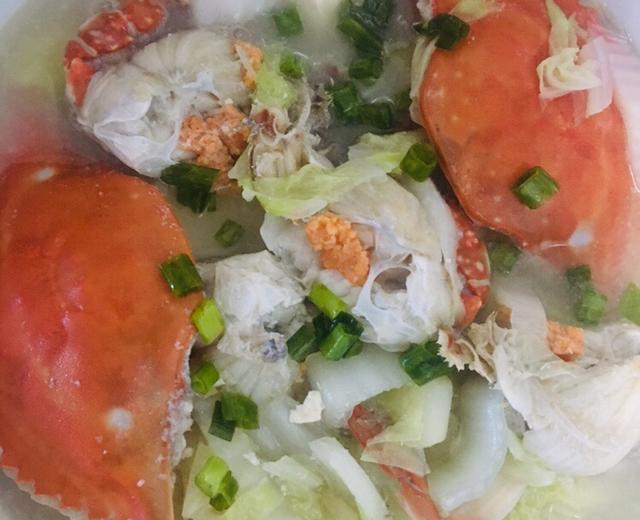 螃蟹白菜豆腐汤