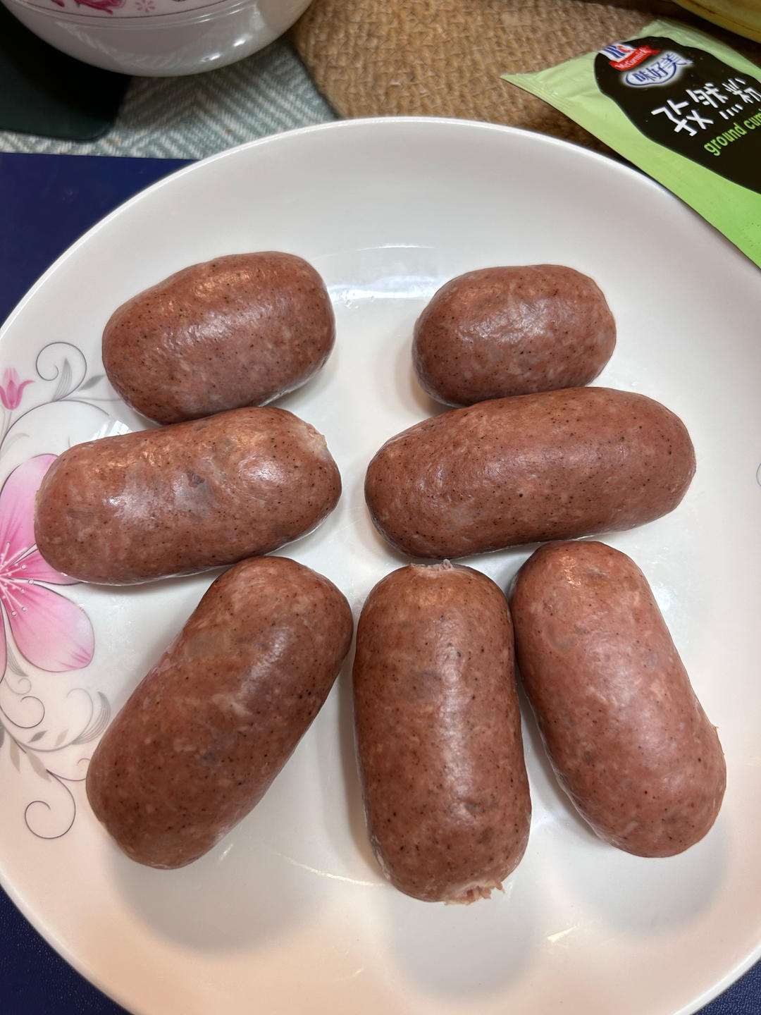 烤肠（自制脆皮肠，黑胡椒口味）