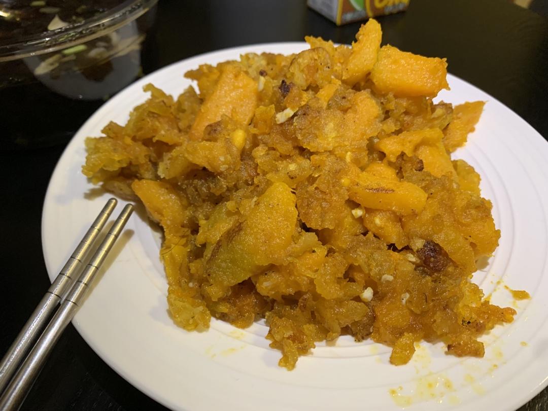 金沙南瓜🎃咸蛋焗南瓜🎃下酒小吃，大人小孩都喜欢💕