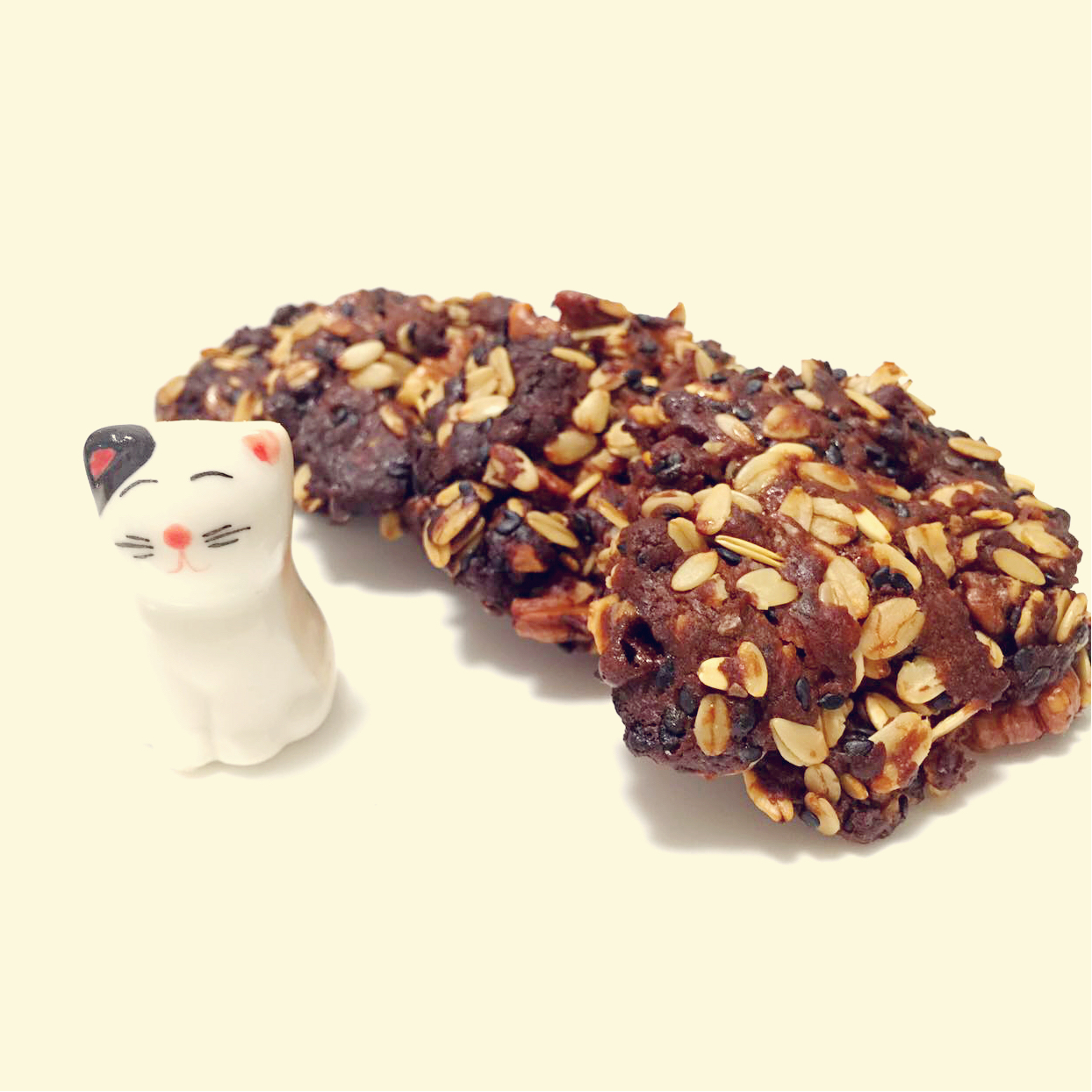 黑芝麻燕麦高纤饼干（无添加，另含植物油减脂配方）