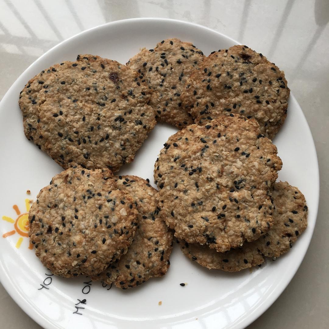 素食:有机燕麦芝麻大饼干