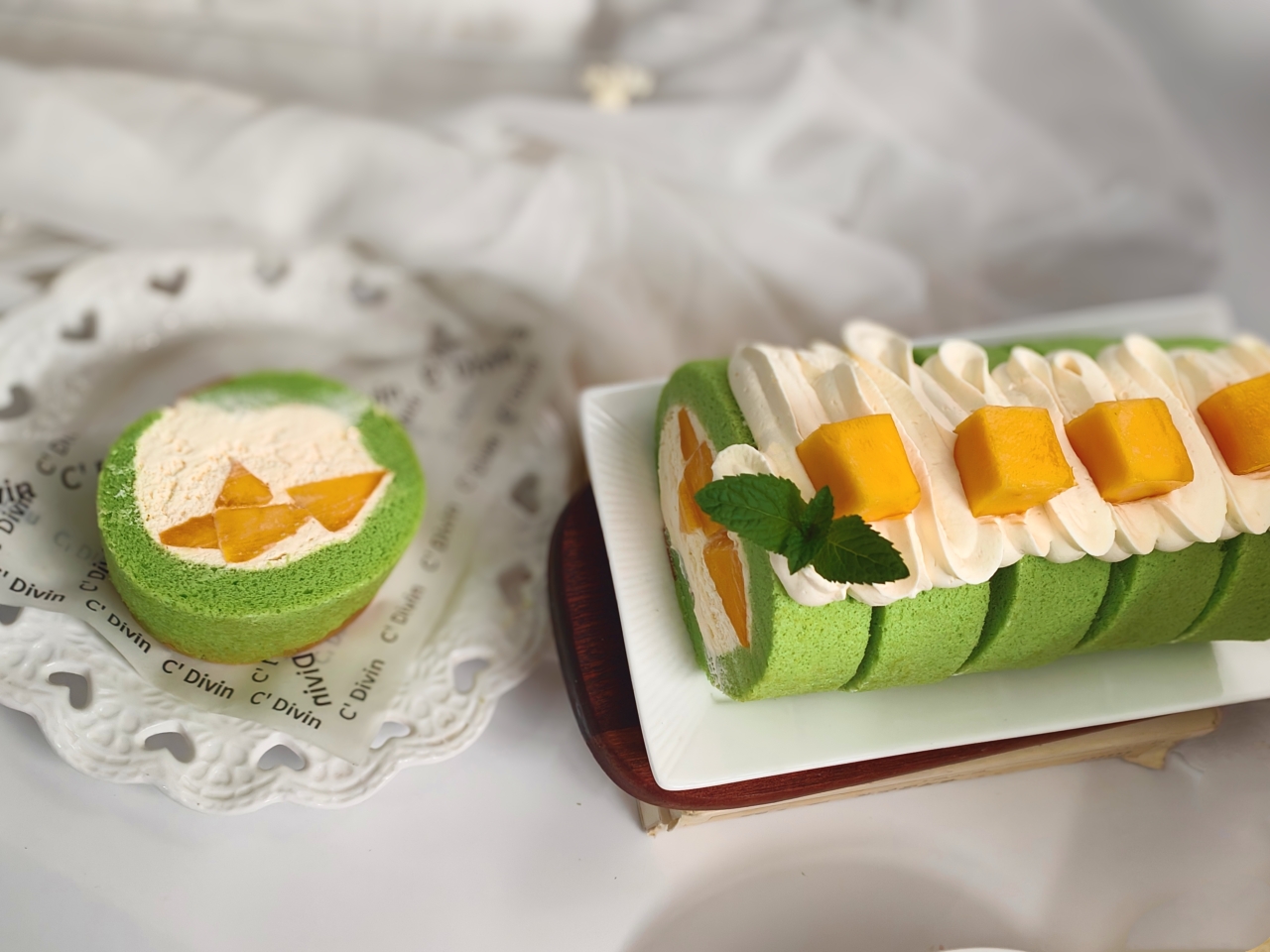 斑斓芒果蛋糕卷的做法