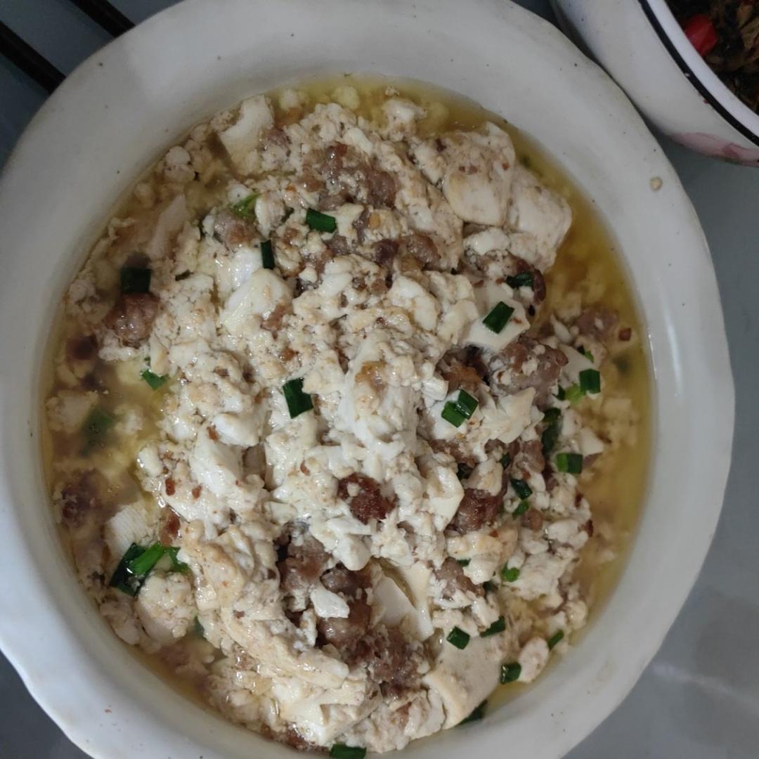 超级简单下饭的碎肉豆腐