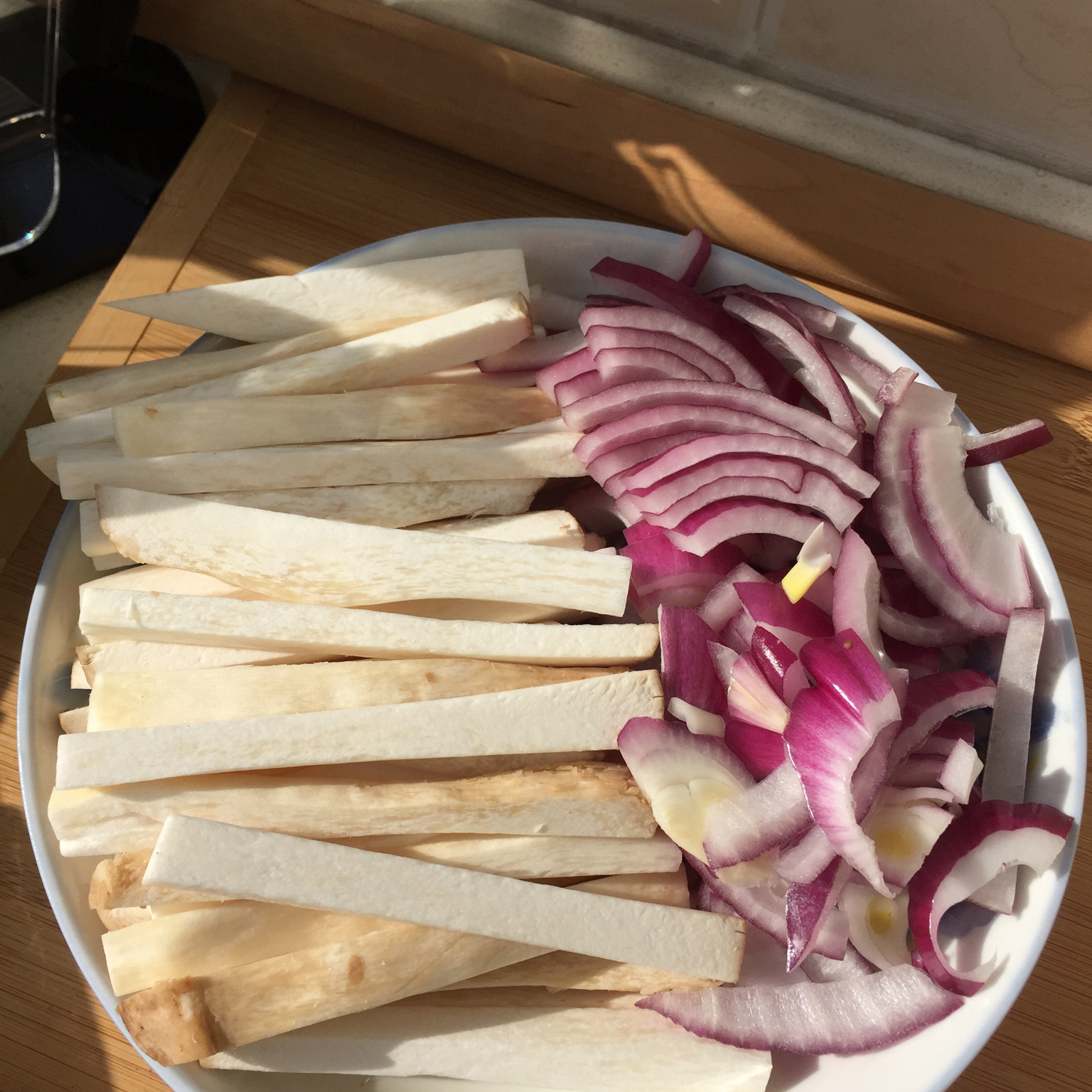 洋葱遇到杏鲍菇