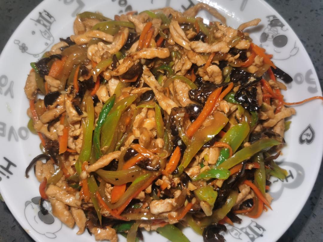 荤菜：鱼香肉丝（鸡胸肉版）