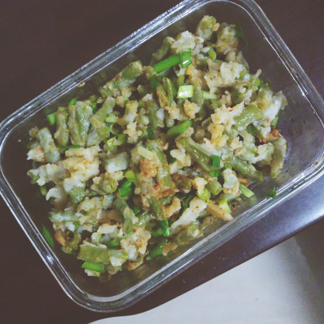 笸箩夫人做的豆角麦饭