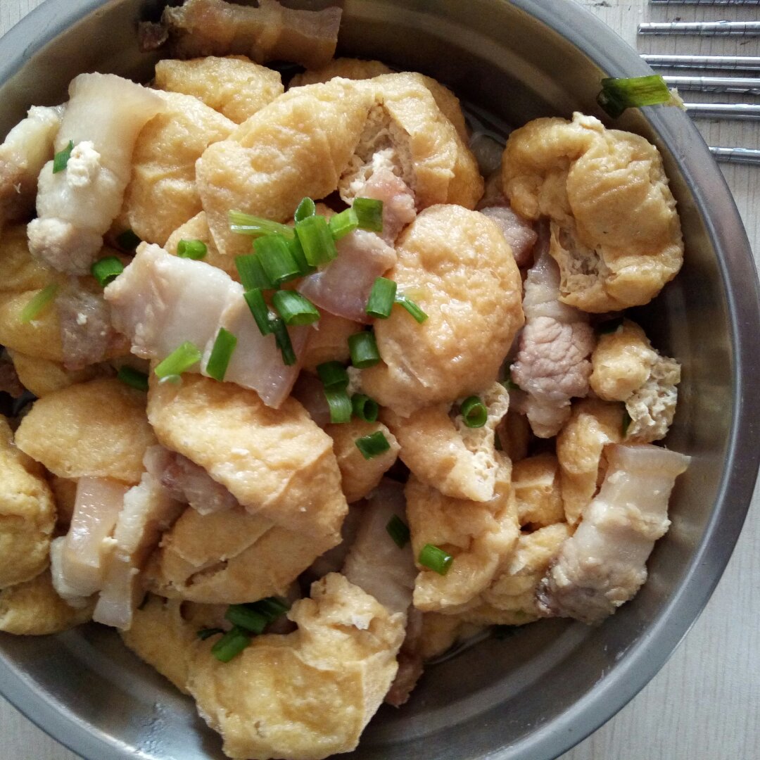 肉末炒豆腐泡