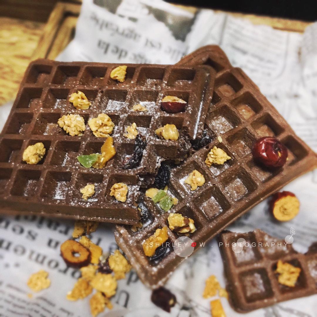 可可糯米华夫饼