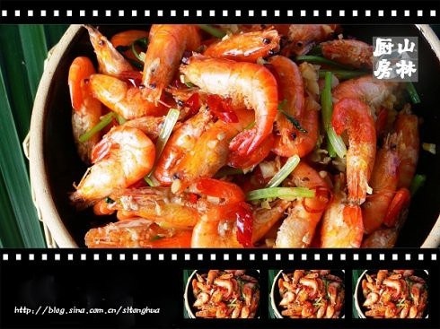 辣炒河虾的做法