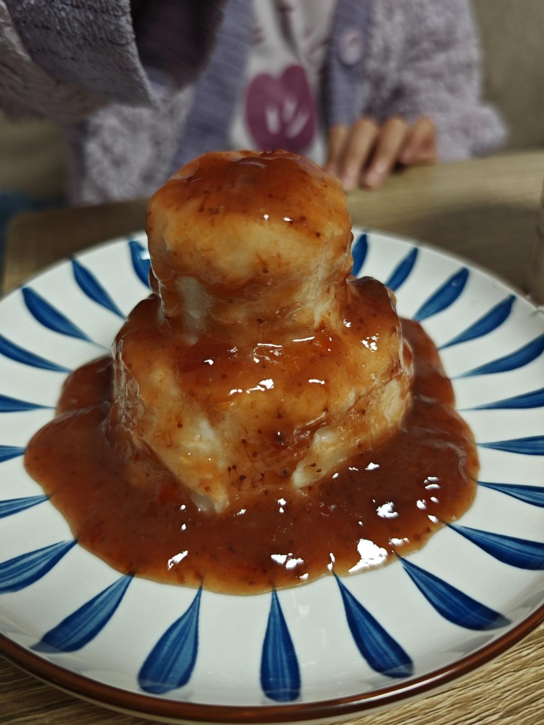 奶香蓝莓山药泥