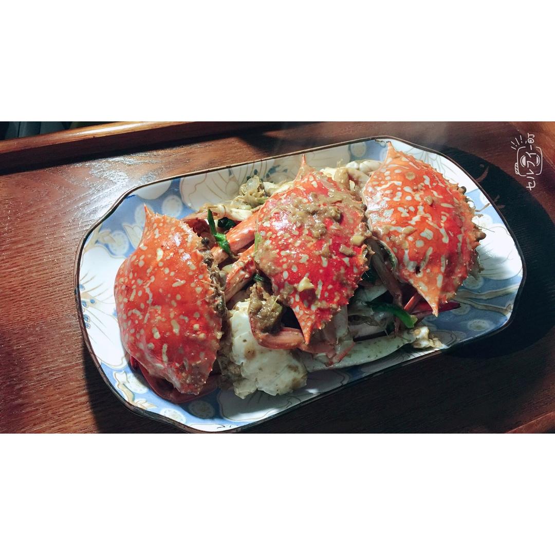 姜葱炒花蟹