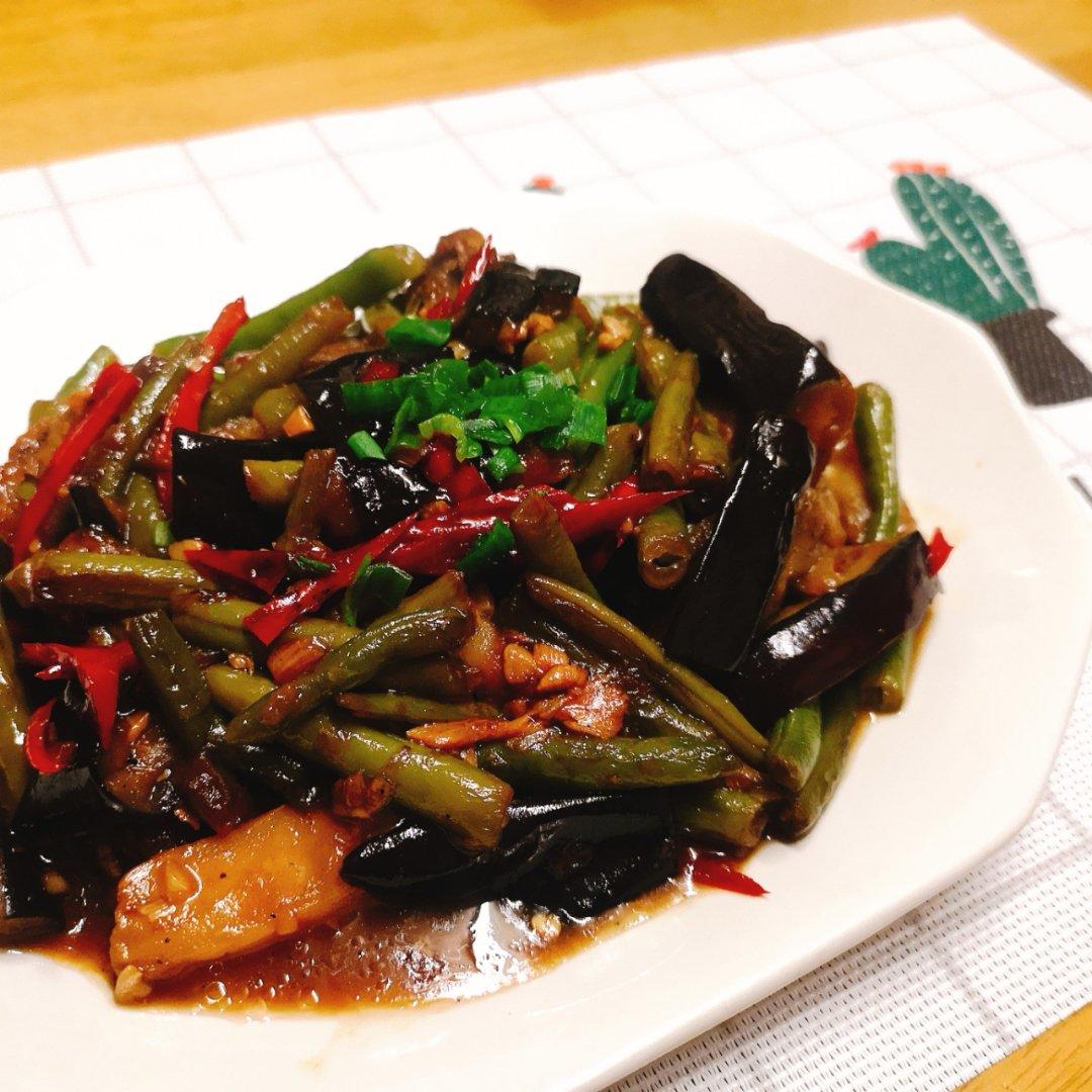 下饭好搭档—茄子炒豆角