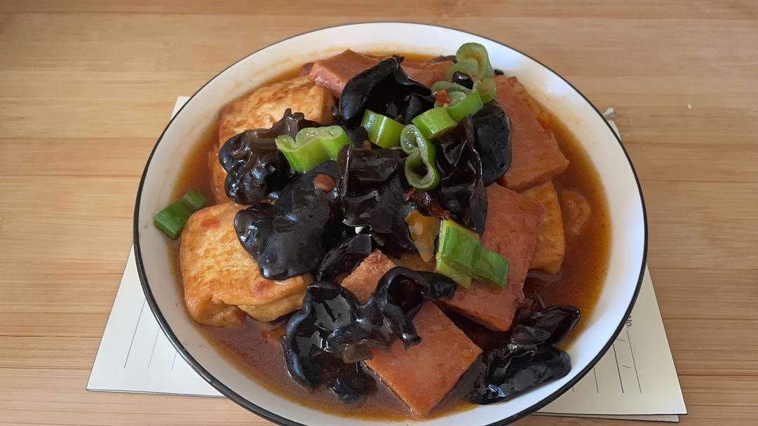 葱烧豆腐