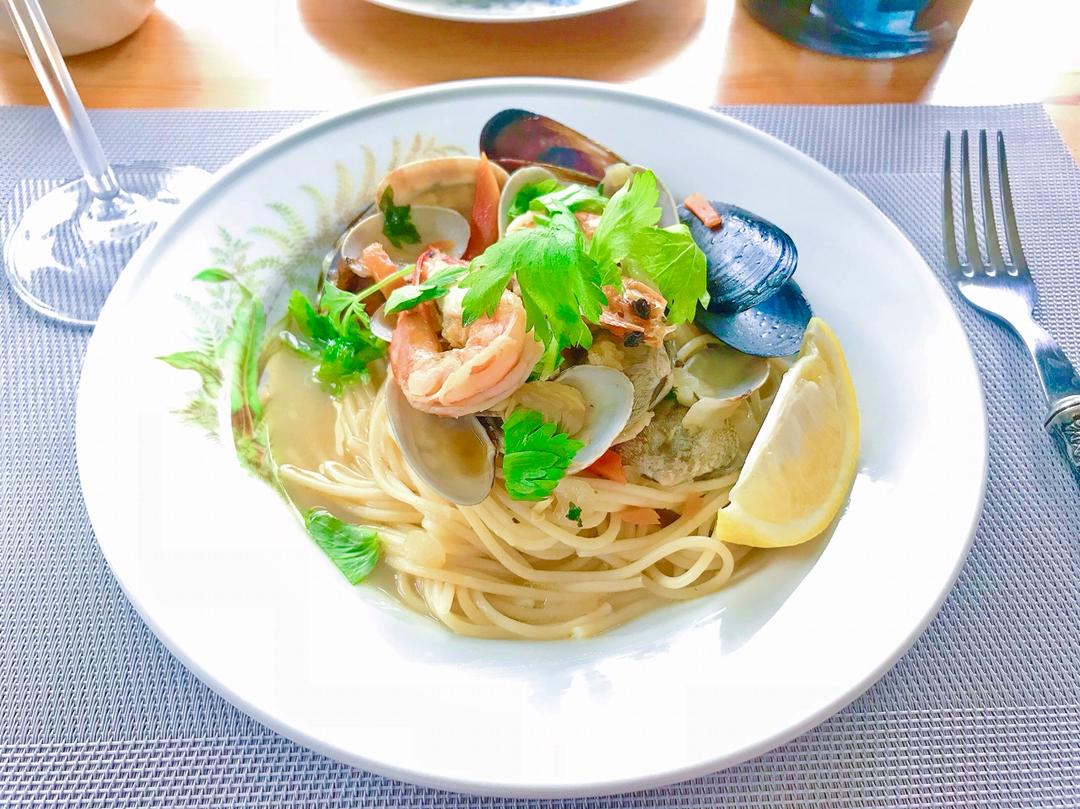 白葡萄酒海鲜意面