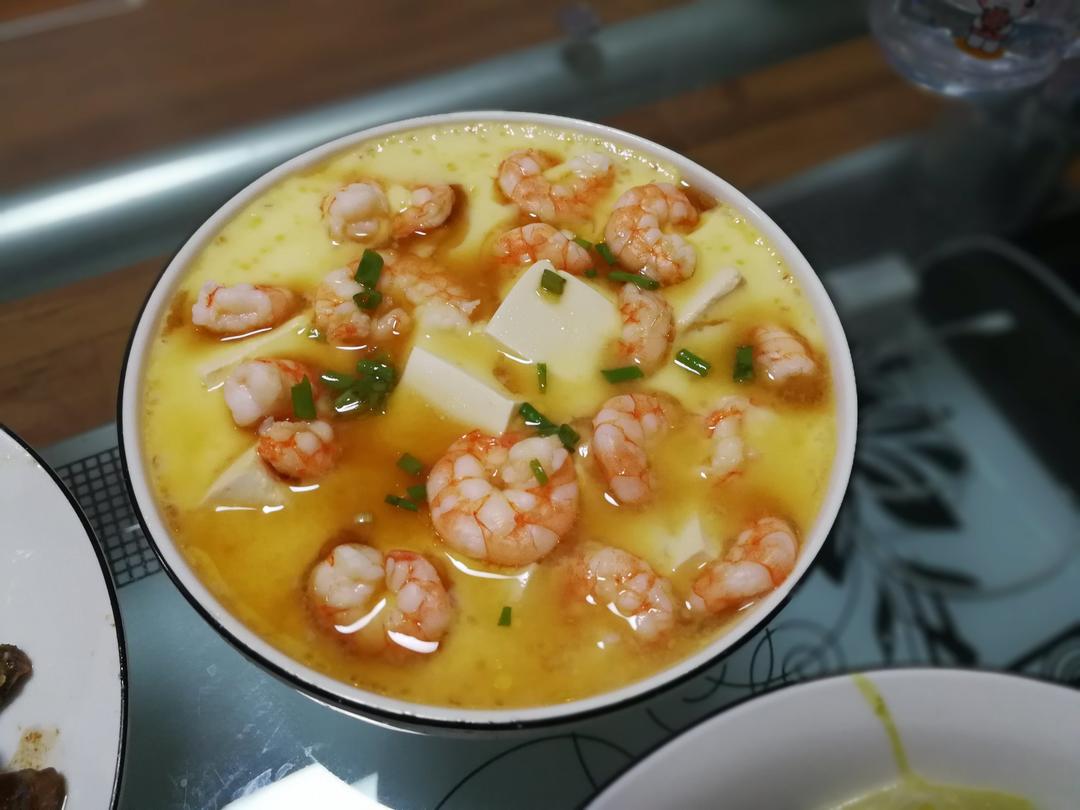 虾仁豆腐蒸水蛋