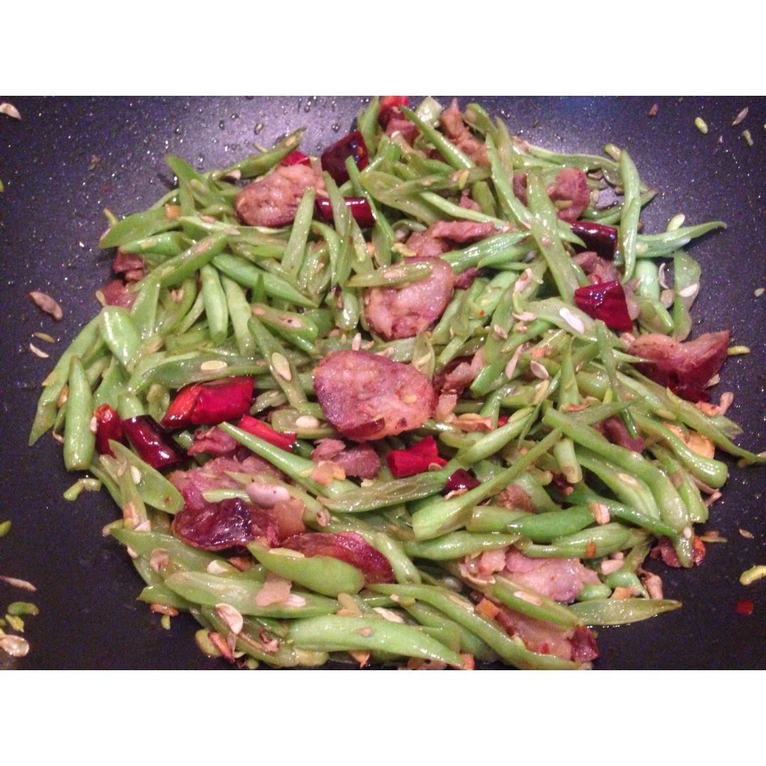 扁豆丝炒香肠