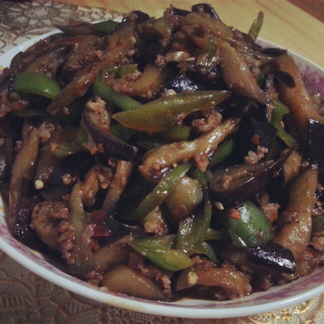 肉末尖椒炒茄子