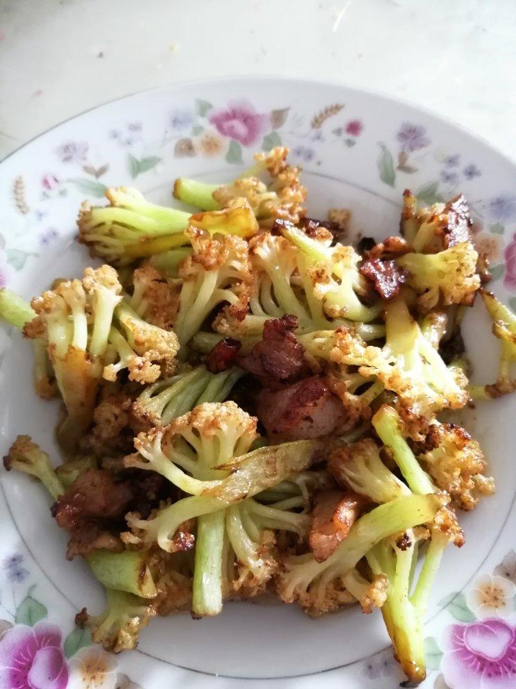 家常素炒菜花，清脆！