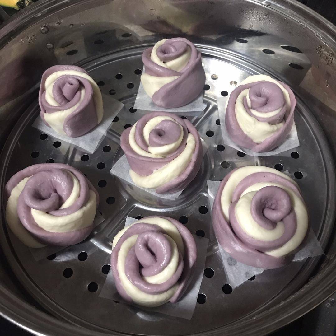 紫薯玫瑰花馒头