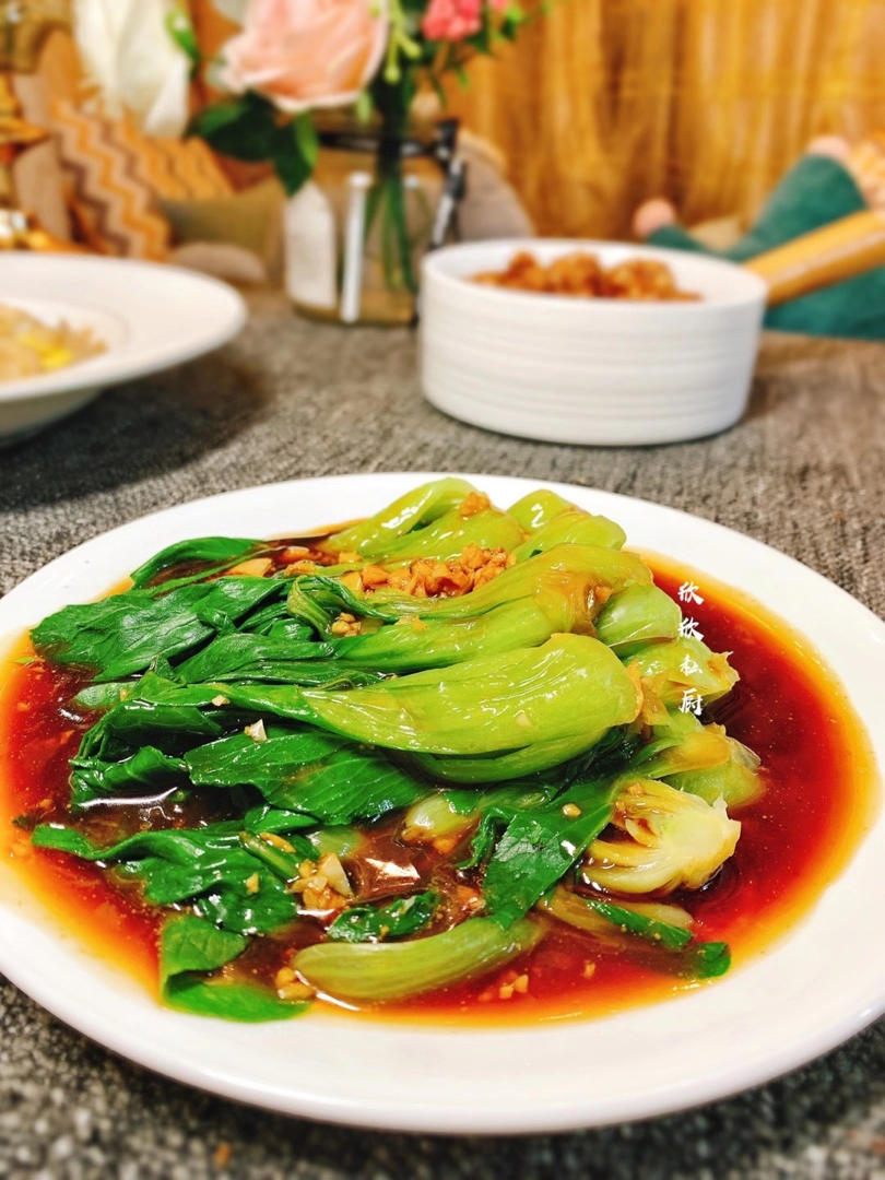 爱家人胜过爱自己做的蚝油油菜