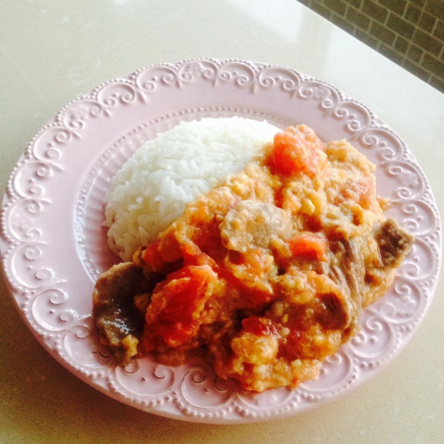番茄滑蛋牛肉饭