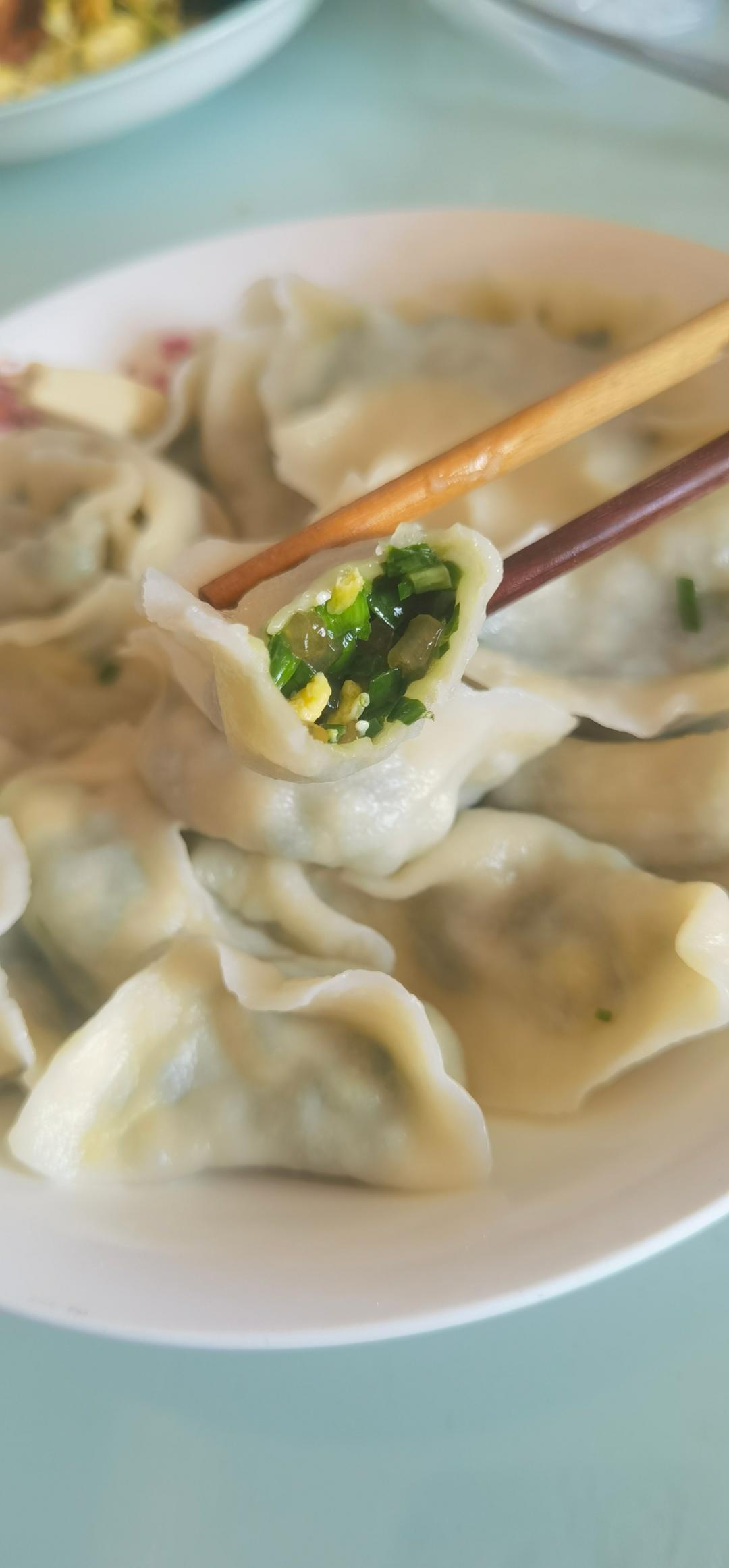 经典的韭菜鸡蛋馅儿饺子 怎么吃都不会腻