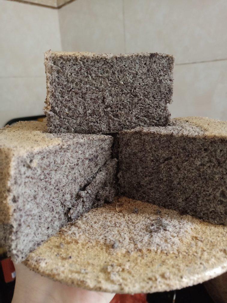 健康养生蒸黑米戚风蛋糕