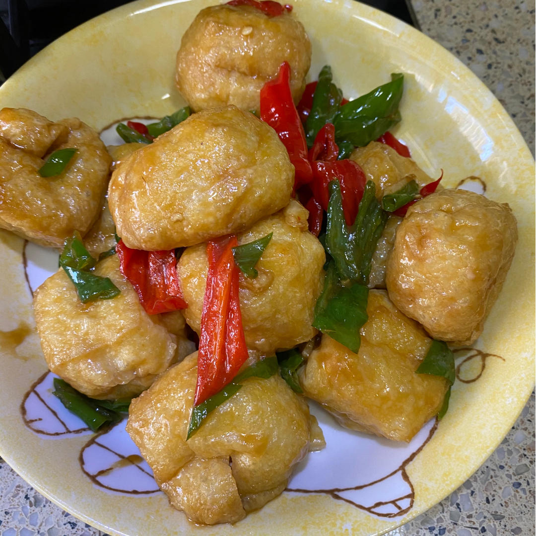 青椒油豆腐