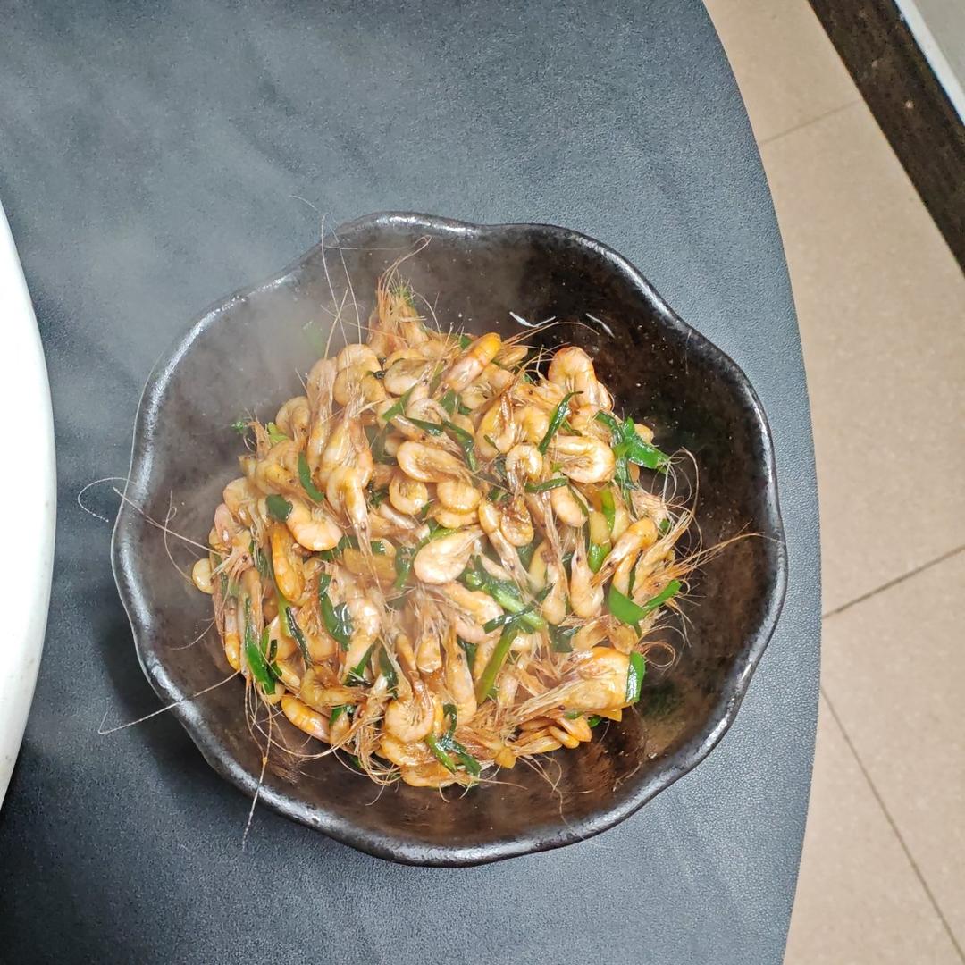 河虾炒韭菜