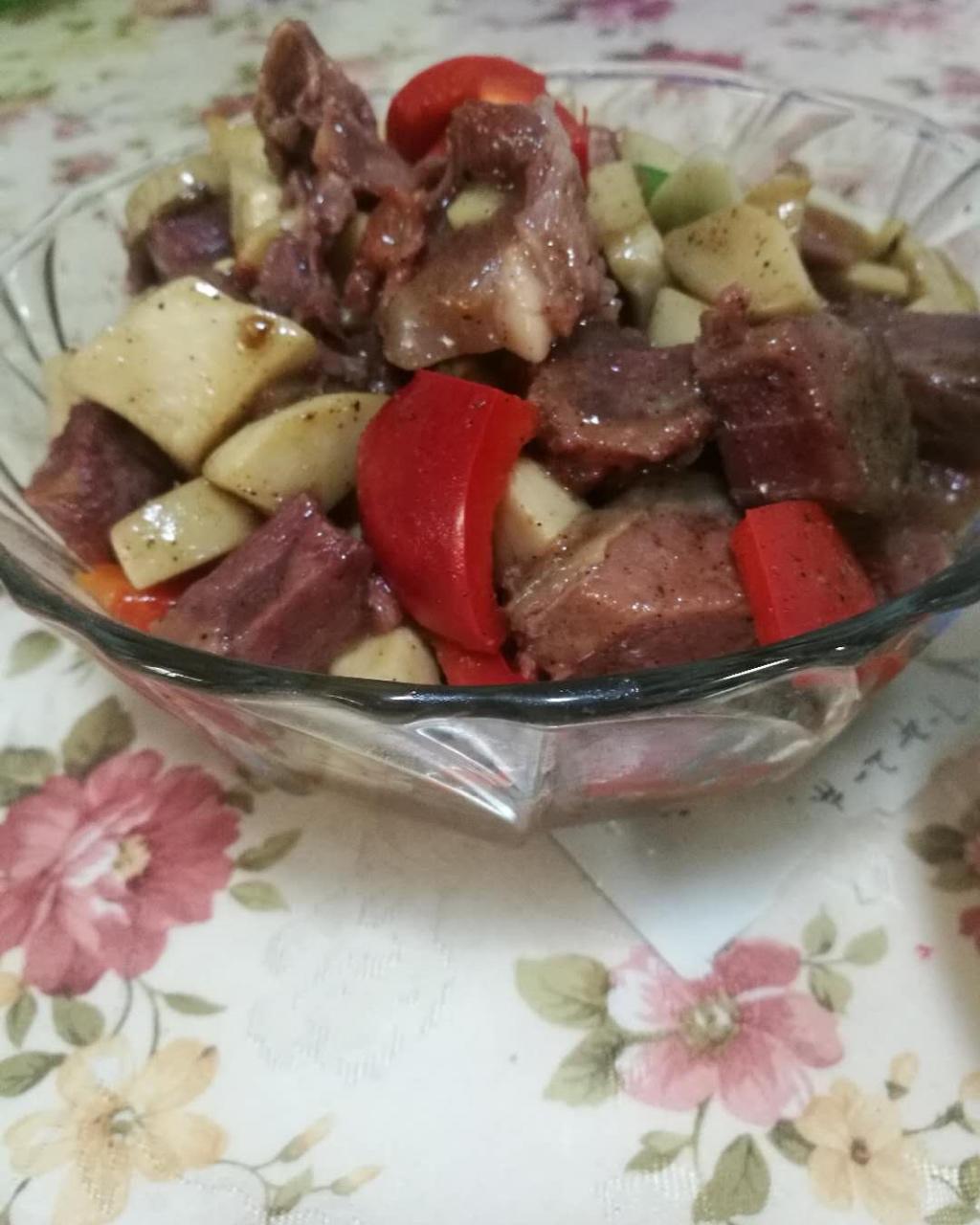 家常菜~杏鲍菇烧牛肉粒