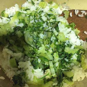 青菜饭，青菜闷饭的做法 步骤8