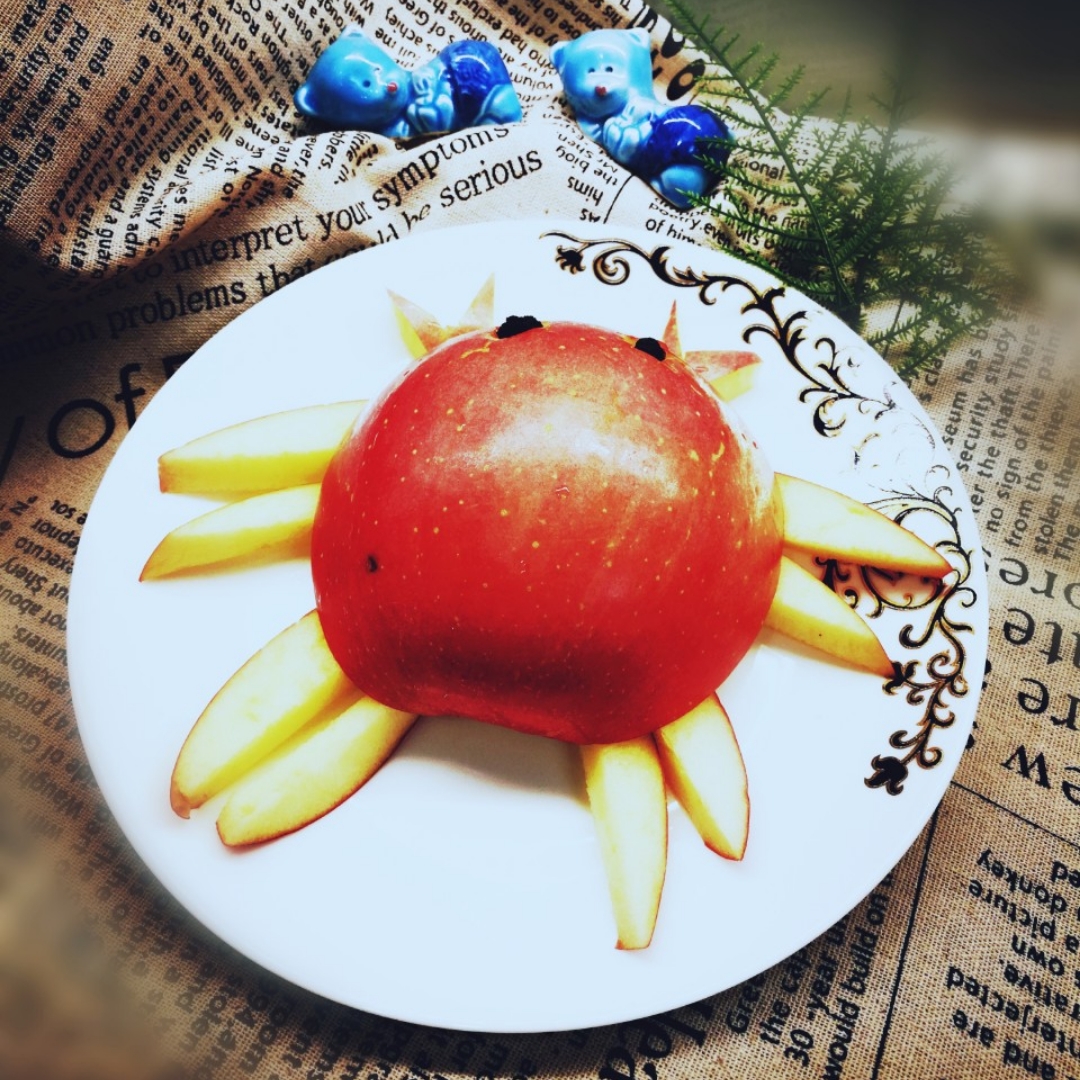 苹果螃蟹(创意小盘饰の十四)