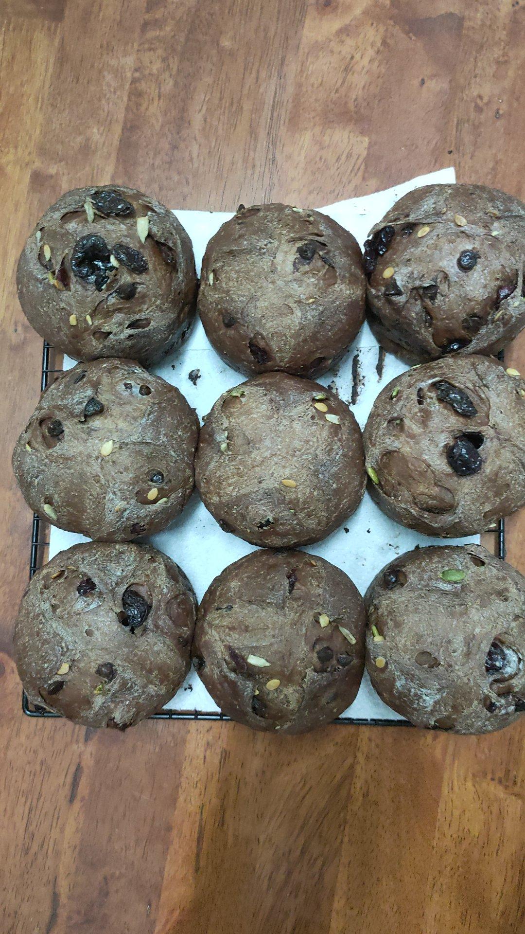 巧克力爆莲面包~波兰种