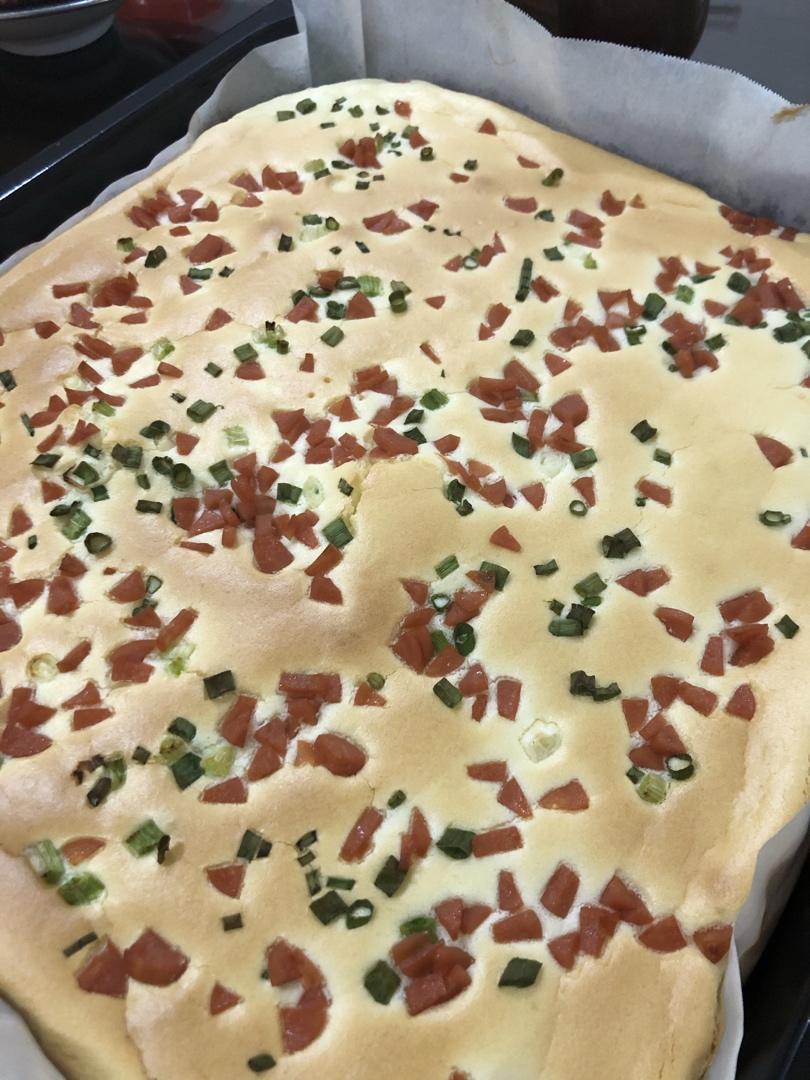 火腿肠葱花咸香蛋糕