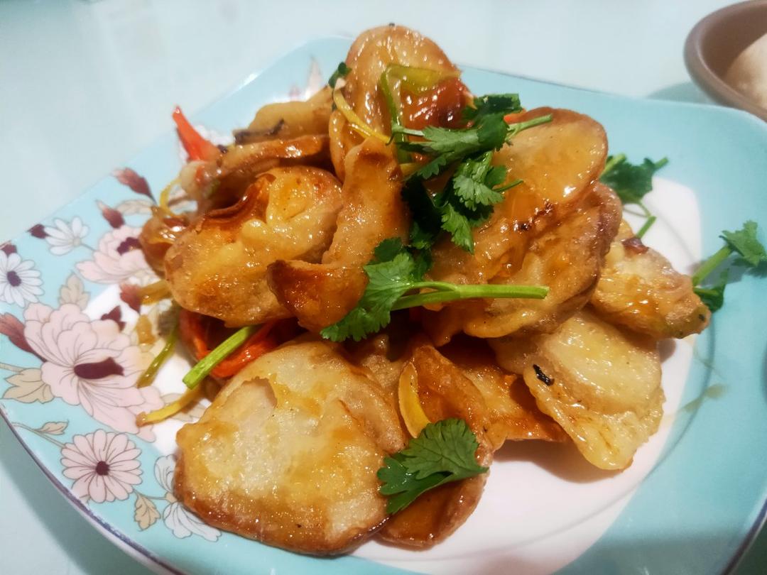 素食“锅包肉”(杏鲍菇的春天)