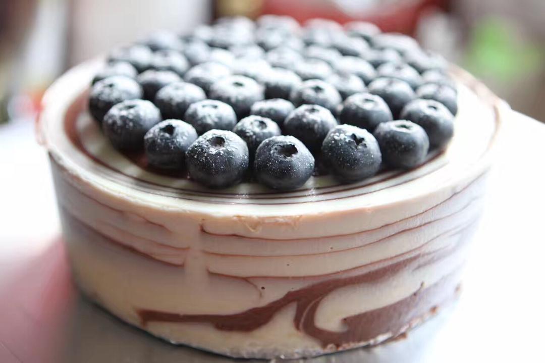 大理石纹酸奶慕斯蛋糕（免烤）