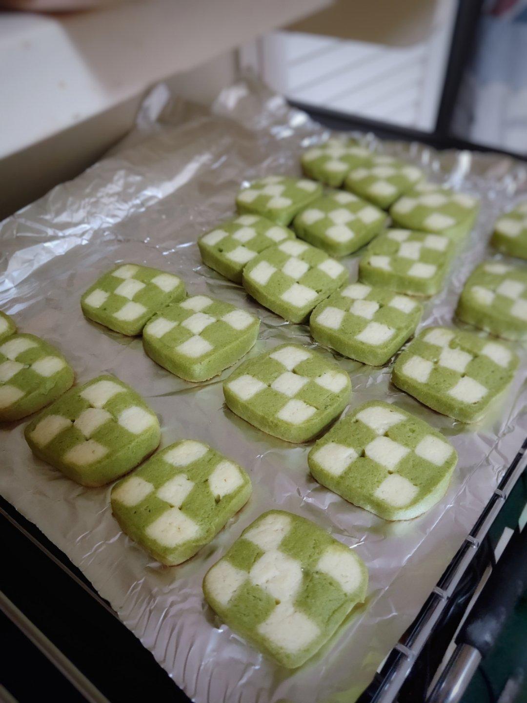 香草抹茶饼干（棋盘饼干