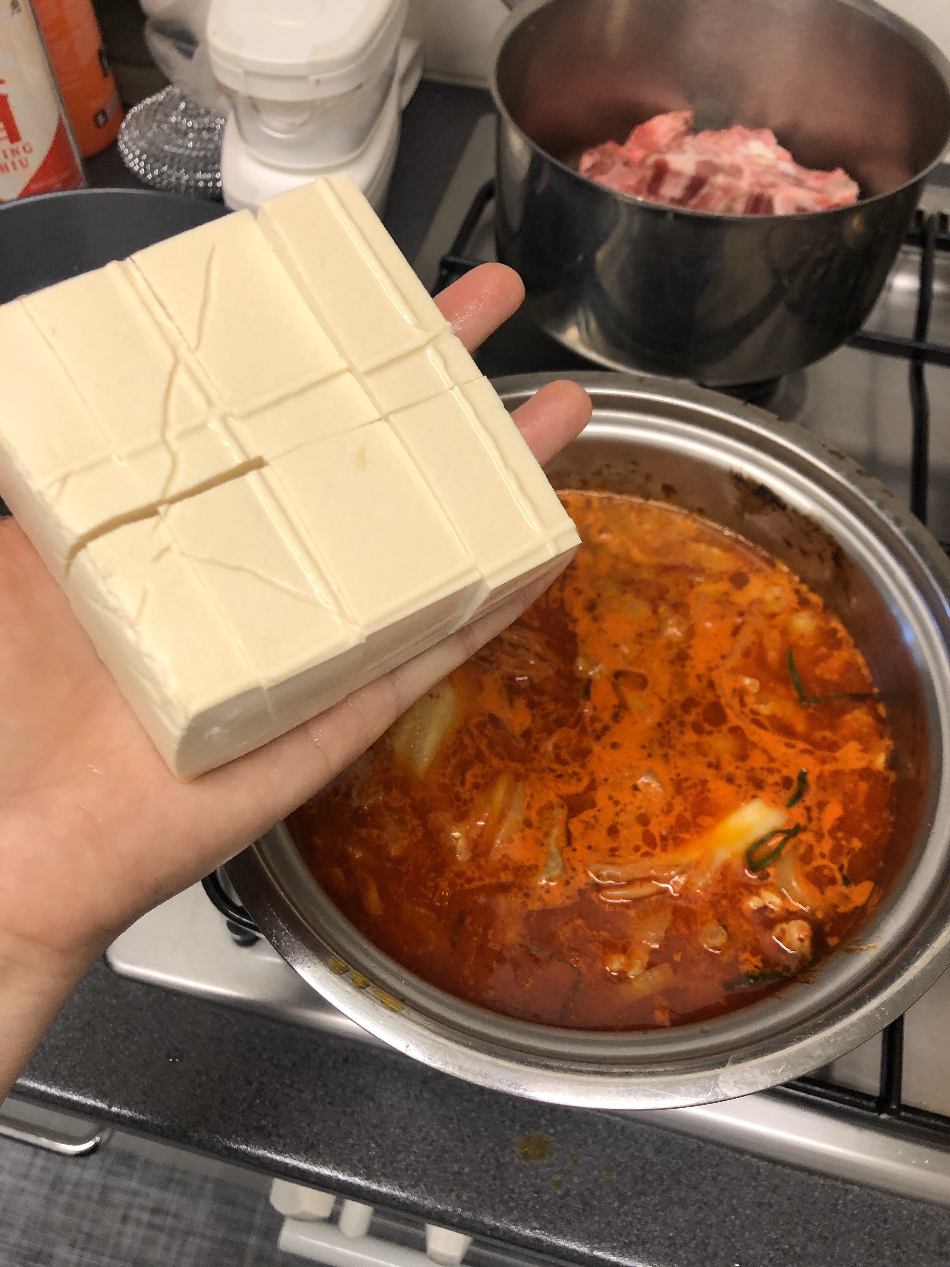 可以吃三碗饭的韩国泡菜豆腐海鲜汤的做法 步骤8