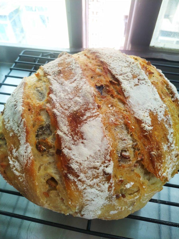 零失败、免揉面、好吃的核桃仁葡萄干欧包