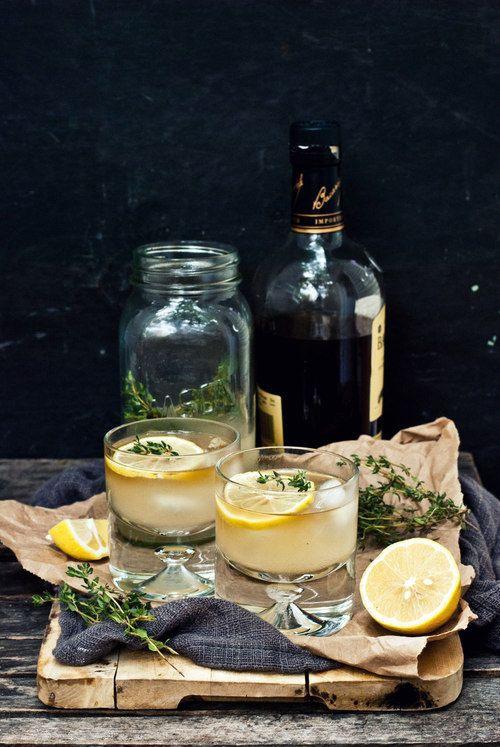 hiss & pop [thyme ginger beer + dark and stormy recipe]
