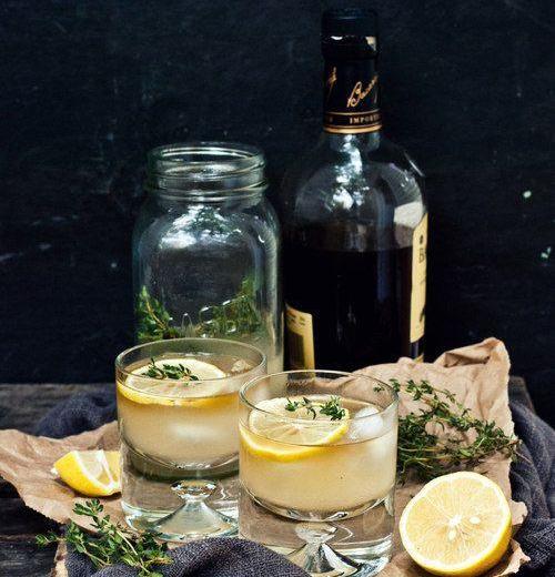 hiss & pop [thyme ginger beer + dark and stormy recipe]