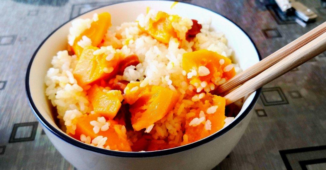 快手腊肠南瓜焖饭（电饭锅版）