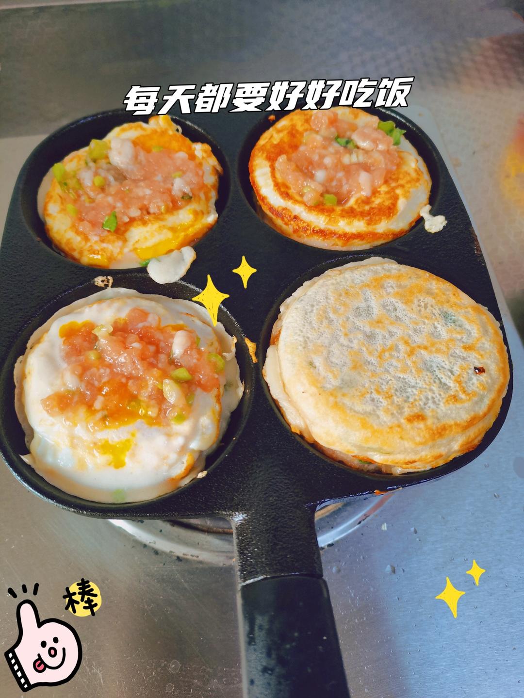 早餐霸王~沉甸甸鸡蛋汉堡