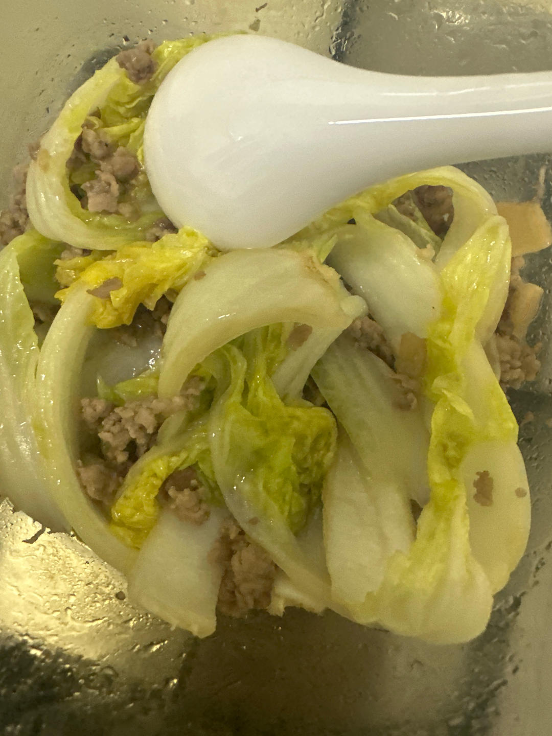 娃娃菜肉沫汤面