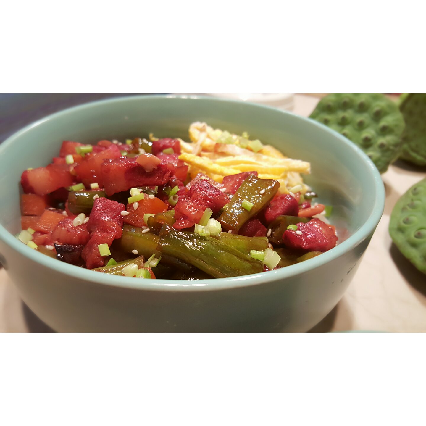 土豆花肉炖豆角