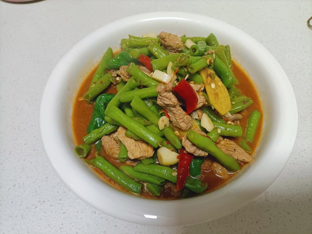 长豆角炒肉辣